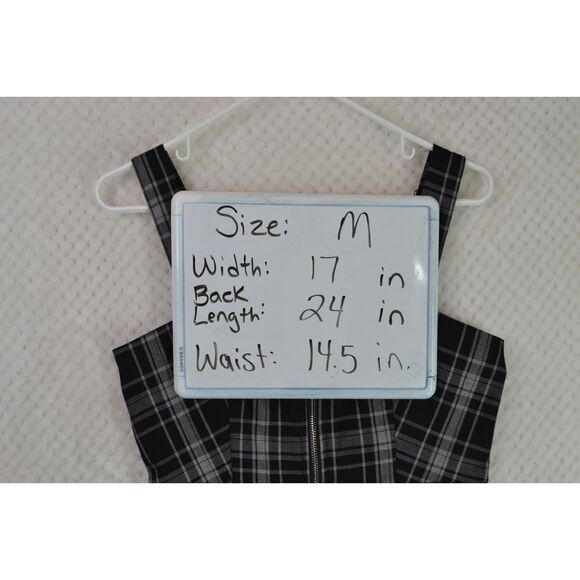 Forever 21 Women's Medium Black Plaid Jumper Dress Y2K School Girl Academia Prep - Picture 9 of 15